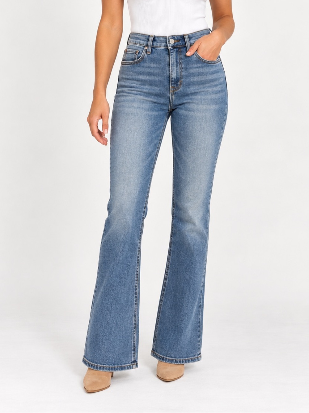 Pilcro High Rise Flare Jeans Medium Wash Size 27
